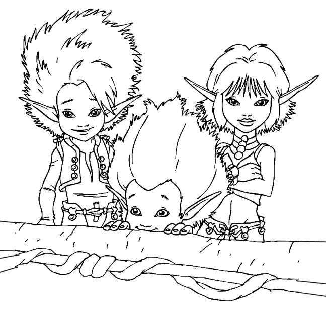 coloriage Arthur et les minimoys selenia et betameche